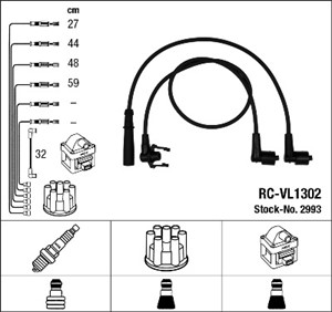 Tändkabelsats, VOLVO 440, 460, 480, 3342 8467, 77 00 741 025