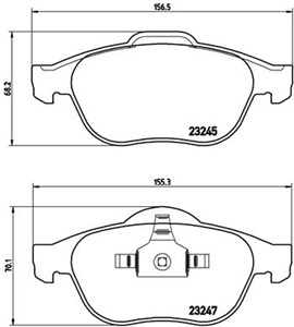 Bromsbeläggsats, Framaxel, RENAULT LAGUNA II, LAGUNA Grandtour II, SCÉNIC Minibus, minivan I, 410607613R, 7701206599, 7701208182, 77012