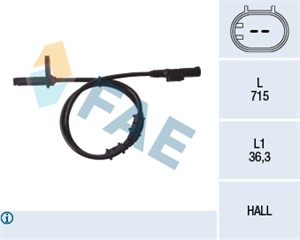 ABS-givare, Sensor, hjulvarvtal, Framaxel, MERCEDES-BENZ CLS [C219], E-KLASS [W211], E-KLASS T-Model [S211], SL [R230], 211 540 13 17, 2