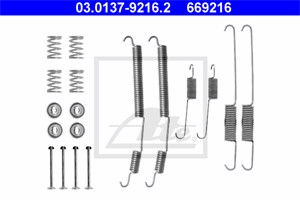 Tillbehörssats, bromsbackar, Bakaxel, ALFA ROMEO,CITROËN,FIAT,OPEL,PEUGEOT,RENAULT,VAUXHALL, 77 01 204 635