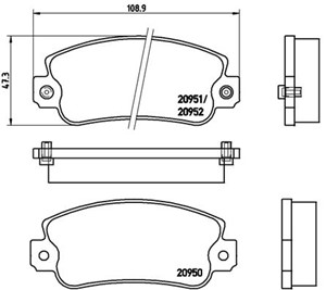 Bromsbeläggsats, FIAT,LANCIA,SEAT, 0792589, 5892309, 5892310, 5892312, 5951660, 5951671, 655793385, 71748384, 77362266, 791235, 791236,