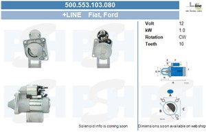 Startmotor, ABARTH,ALFA ROMEO,FIAT,LANCIA, 1542468, 1567033, 51772325, 51812501, 51832950, 51832951, 51832952, 51890631, 55192483, 55193