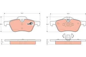 Bromsbeläggsats, Framaxel, MINI MINI, MINI Cabriolet, 1 503 076, 34 11 1 503 076, 34 11 6 761 287, 34 11 6 765 446, 34 11 6 770 332, 6 7