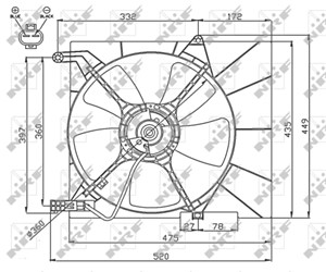 Fläkt, kylare, CHEVROLET AVEO / KALOS Halvkombi, AVEO / KALOS Sedan, 61Q0006, 93740541, 93740673