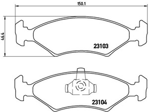 Bromsbeläggsats, Framaxel, FORD,KIA,MAZDA,TVR, 1010503, 1030602, 1039106, 1042688, 1064763, 1079920, 118589, 1595523, 1619209, 1659935,