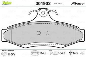 Bromsbeläggsats, Bakaxel, CHEVROLET,DAEWOO, 96245179, 96391892, S4521001