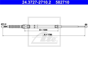 Vajer, parkeringsbroms, Bak, SEAT TOLEDO IV, SKODA RAPID, RAPID Spaceback, 6R0 609 721 E