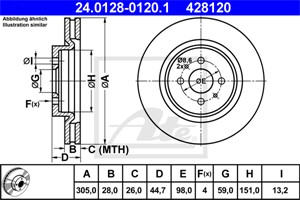 Bromsskiva, Framaxel, FIAT COUPE, 46465088, 46479532, 71738914