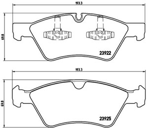 Bromsbeläggsats, Framaxel, MERCEDES-BENZ, 0044204020, 1644200820, 164420082028, 1644201820, 1644202220, 1644202620, A0044204020, A164420