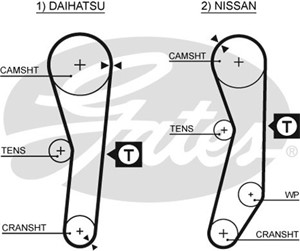 Kamrem, DAIHATSU,NISSAN, 13028-01B00, 13514-87705, 13568-87701, 13568-87702, 13568-87780, 13568-87781, 16400-0797R, 164004976R, 16403780