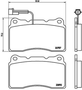 Bromsbeläggsats, Framaxel, ALFA ROMEO 159, 159 Sportwagon, LANCIA DELTA III, MASERATI QUATTROPORTE VI, 0000071765647, 71765647, 77364516