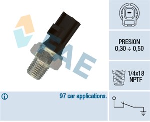 Varningsswitch, oljetryck, CITROËN,FIAT,FORD,JAGUAR,PEUGEOT, 0064204820, 1053881, 1053882, 1084764, 1095149, 1131.J2, 1309298, 1363198,