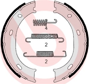 Bromsbackar, sats, Bakaxel, MERCEDES-BENZ, 0034203420, 2D0609525, 2D0609538, 2D0698525B, A0024205820