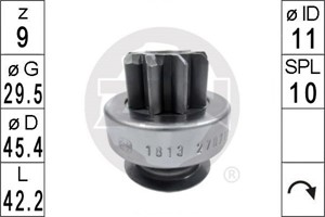 Frihjulsväxel, startmotor, TOYOTA HIACE Buss IV, HIACE Skåp IV, 28021-73020