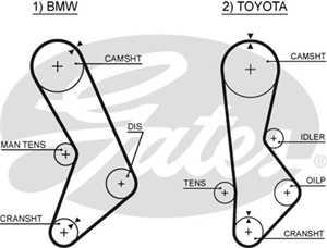 Kamrem, BMW 3 [E21], 5 [E12], TOYOTA CRESSIDA Sedan, 11311265524, 11311265525, 13568-70010, 13568-79055
