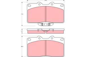 Bromsbeläggsats, Framaxel, DODGE STEALTH Halvkombi, MITSUBISHI 3000 GT Coupé, GTO Coupé, 4605A588, AY040-MT010, MB857259, MB895817, MB92