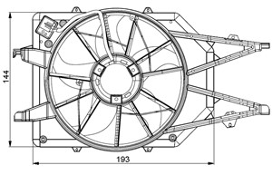 Fläkt, kylare, FORD FOCUS I, FOCUS Sedan I, FOCUS Skåp / kombi I, FOCUS Turnier I, 1061260, 1071996, 1072554, 1075127, 12071, 12471, 162