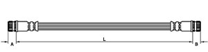 Bromsslang, Bakaxel, båda sidor, MITSUBISHI COLT VI, 4650B136, MR955330