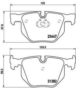 Bromsbeläggsats, Bakaxel, BMW 7 [E65, E66, E67], 34216753850, 34216758870, 34216761285