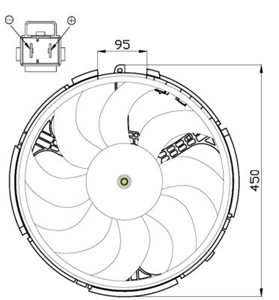 Fläkt, kylare, FIAT STILO, STILO Multi Wagon, STILO VAN, 001 159 68 01, 46723519, 46762525, A001 159 68 01, MD007383