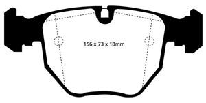 Bromsbeläggsats GREENSTUFF, Fram, ALPINA B10, B10 Touring, BMW 5 [E39], 5 Touring [E39], 7 [E38], X3 [E83], X5 [E53], 34111163307, 34111