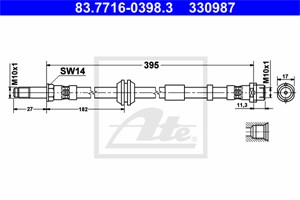 Bromsslang, Framaxel, VOLVO C30, C70 Cabriolet II, S40 II, V50, 30681723, 30683118, 30683555, 30714410