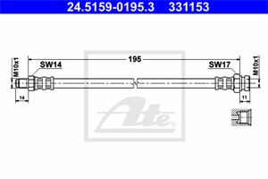 Bromsslang, Bakaxel, Inre, MITSUBISHI PAJERO II, PAJERO Canvas Top II, PAJERO SPORT I, MR129745