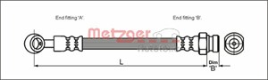 Bromsslang, Höger fram, Vänster fram, HYUNDAI ATOS, 58731-02500