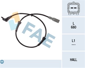 ABS-givare, Sensor, hjulvarvtal, Framaxel, PEUGEOT 307, 307 Break, 307 CC, 307 SW, 4545 88, 4545.88, 96.353.847, 96.386.487, 96.436.596,