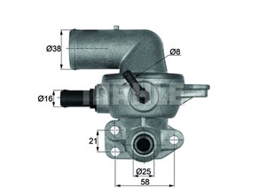 Termostat, kylvätska, CHRYSLER VOYAGER IV, VOYAGER / GRAND VOYAGER IV, 05066808AA, 05066808AB, 05083288AA, 49012024F, 5066808AA, 5066808