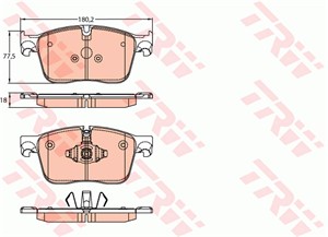 Bromsbeläggsats, Framaxel, JAGUAR F-PACE, XE, XF II, T2H16147, T2H21043, T2H7448