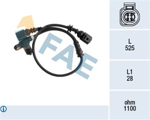 ABS-givare, Sensor, hjulvarvtal, Framaxel, framaxel vänster, FORD GALAXY I, SEAT ALHAMBRA, VW SHARAN, 1112765, 11127765, 7M3 927 807 H,