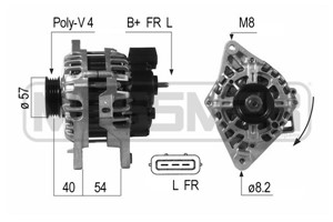 Generator, HYUNDAI i30, i30 Kombi, KIA CEE'D Halvkombi, CEE'D SW, PRO CEE'D, 2655635, 37300-23650