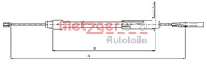 Vajer, parkeringsbroms, Bak, Höger, MERCEDES-BENZ, 203 420 03 85, 2034200385, A 203 420 03 85, A2034200385