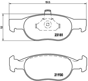 Bromsbeläggsats, FIAT PUNTO, PUNTO Cabriolet, PUNTO Van, LANCIA Y, 71752981, 71772209, 77362190, 9947891, 9947934