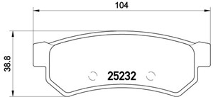 Bromsbeläggsats, Bakaxel, CHEVROLET LACETTI, LACETTI Kombi, LACETTI Sedan, NUBIRA Kombi, NUBIRA Sedan, DAEWOO GENTRA Sedan, 5550085Z10,