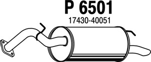 Bakre ljuddämpare, Bak, TOYOTA YARIS, 17430-40051
