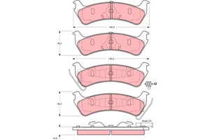 Bromsbeläggsats, Bakaxel, FORD USA WINDSTAR, JEEP CHEROKEE, 3538978, F58A-2M008-BA, F58Z2200F