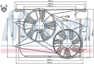Fläkt, kylare, CHEVROLET CAPTIVA, OPEL ANTARA A, VAUXHALL ANTARA A, 4805185, 4810375, 96629063, 96829535