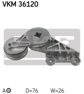 Spännrulle, flerspårsrem, Mitt till vänster, Vänster övre, Mitt, Upptill, RENAULT,VOLVO, 1275380, 74 31 275 380