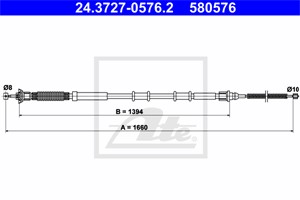 Vajer, parkeringsbroms, Höger bak, FIAT GRANDE PUNTO, PUNTO, PUNTO EVO, PUNTO Skåp/halvkombi, 55700926, 55704105
