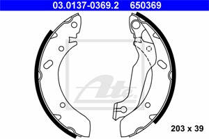 Bromsbackar, sats, Bakaxel, HYUNDAI COUPE, LANTRA I, LANTRA II, LANTRA Kombi II, 58305-28A00, 58305-28B00, 58305-28C00, 58305-28D00, 583