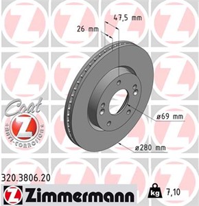 Bromsskiva, Framaxel, HYUNDAI,KIA, 51712-1D100, 517121F000, 51712-1F000, 51712-1H000, 51712-1H100, 517121M000, 51712-1M000, 517122C000,