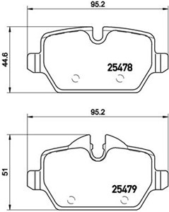 Bromsbeläggsats, MINI MINI COUNTRYMAN, MINI PACEMAN, 34219804739, 34219808172, 34219808706