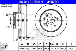 Bromsskiva, Bakaxel, TOYOTA CAMRY, CAMRY Kombi, 42431-33010