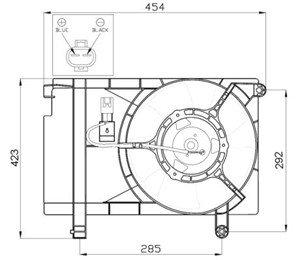 Fläkt, kylare, CHEVROLET AVEO / KALOS Halvkombi, AVEO / KALOS Sedan, DAEWOO KALOS, KALOS Sedan, NUBIRA Sedan, 61Q0006, 8-98037-011-0, 8-
