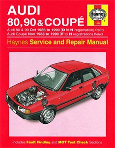 Haynes Reparationshandbok, Audi 80, 90 & Coupe Petrol, Universal