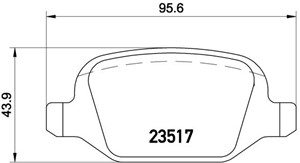 Bromsbeläggsats, Bakaxel, ALFA ROMEO 147, 156, 156 Sportwagon, GT, FIAT LINEA, LANCIA LYBRA, LYBRA SW, 6001073155, 71770004, 71770991, 7