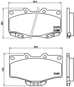 Bromsbeläggsats, Framaxel, TOYOTA,VW, 0446504010, 0446535030, 0446535031, 0446535040, 0446535080, 0446535140, 0446535190, 0446535230, 04