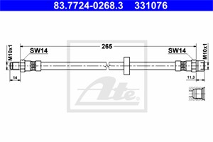 Bromsslang, Bakaxel, VOLVO S60 I, S80 I, V70 II, XC70 CROSS COUNTRY I, 30665462, 30714820, 30792533, 31257709, 9169139, 9485452